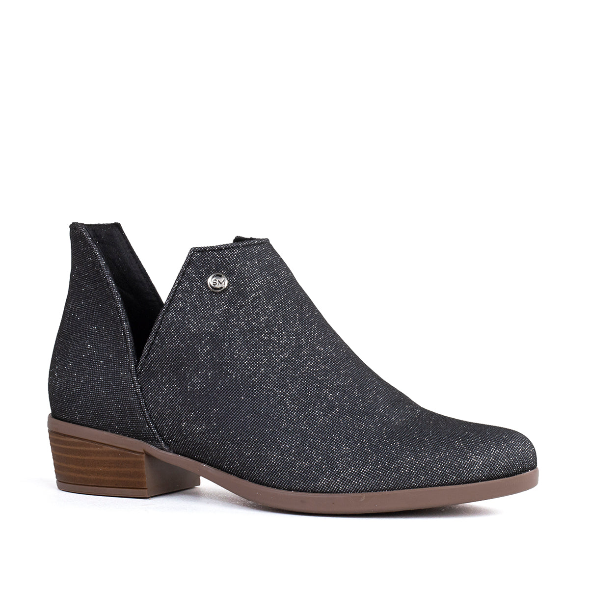 Botines color negro con texturizado brillante