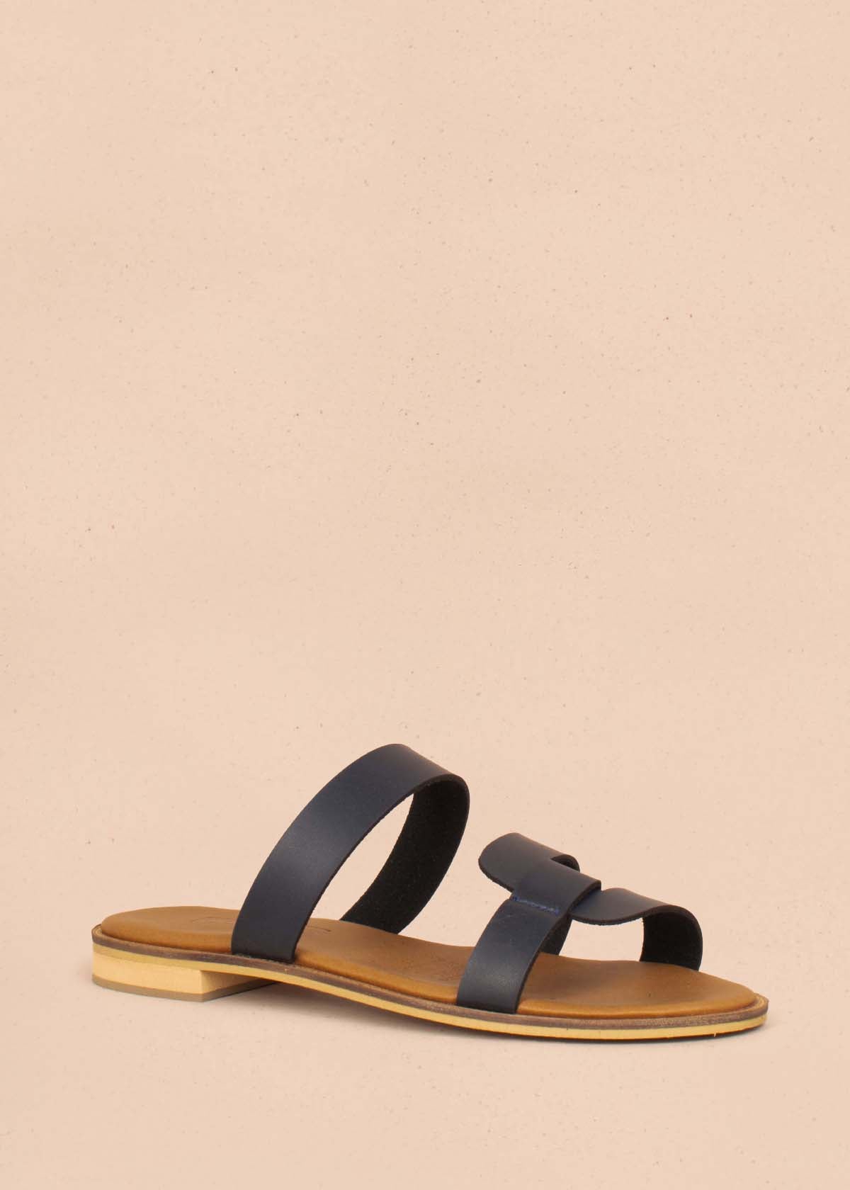 Sandalias planas color azul 104118
