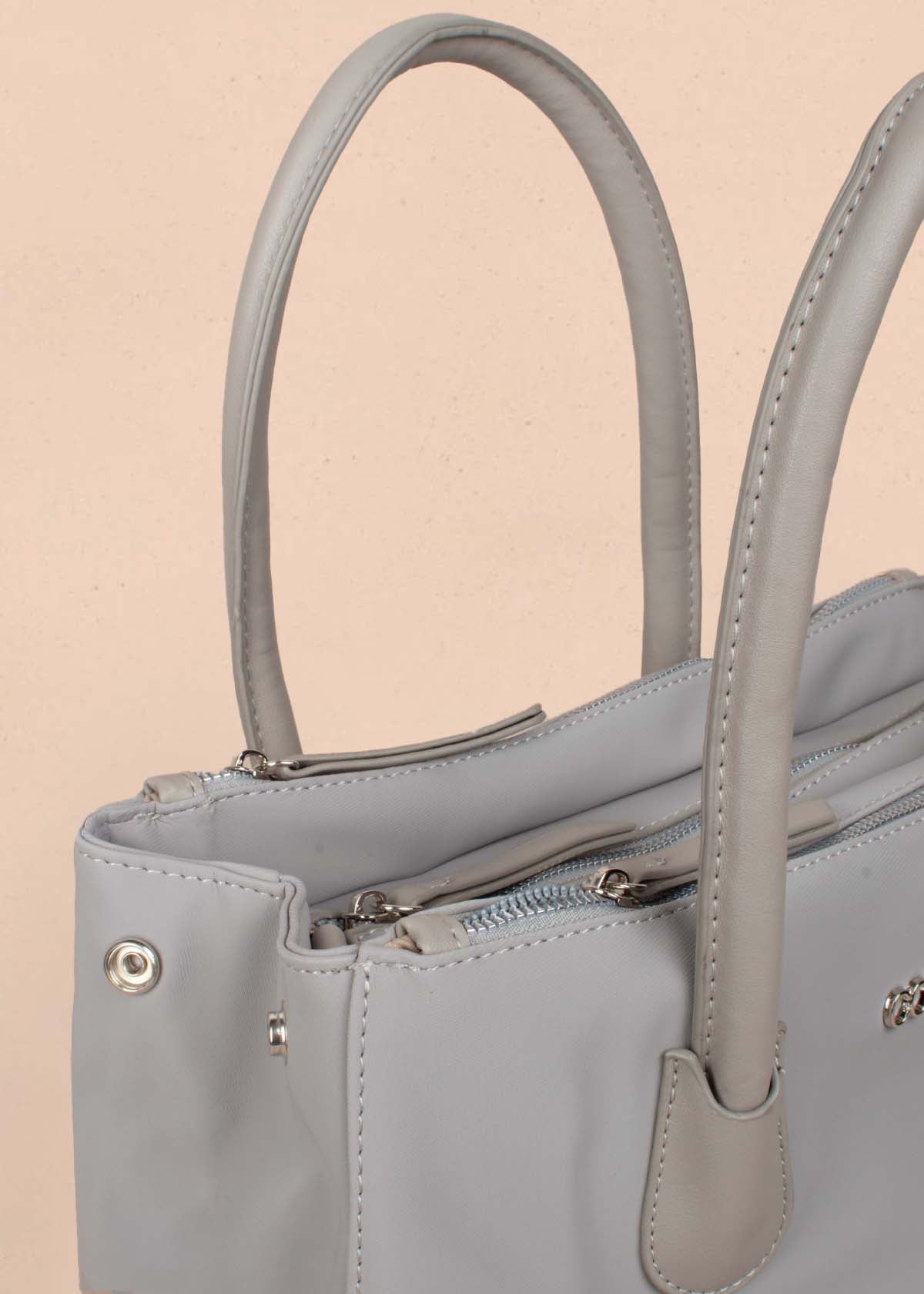 Bolso tipo shopping color gris 105152