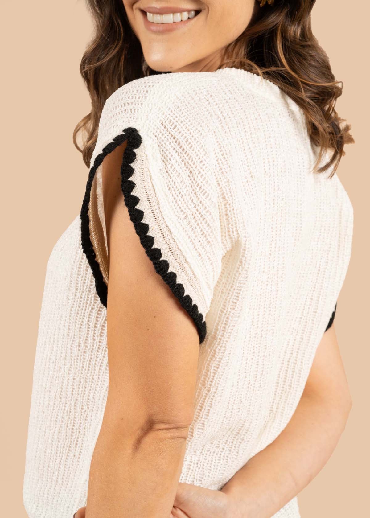 Blusa tejida color beige 105204