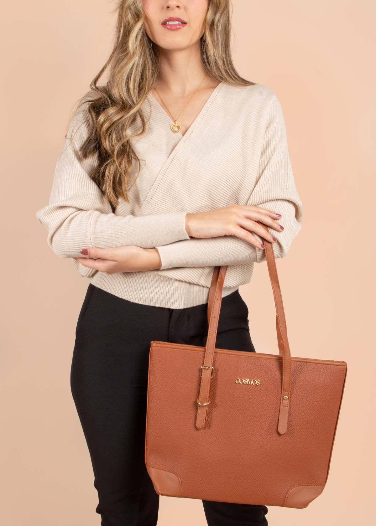 Bolso tipo shopping color miel 105256