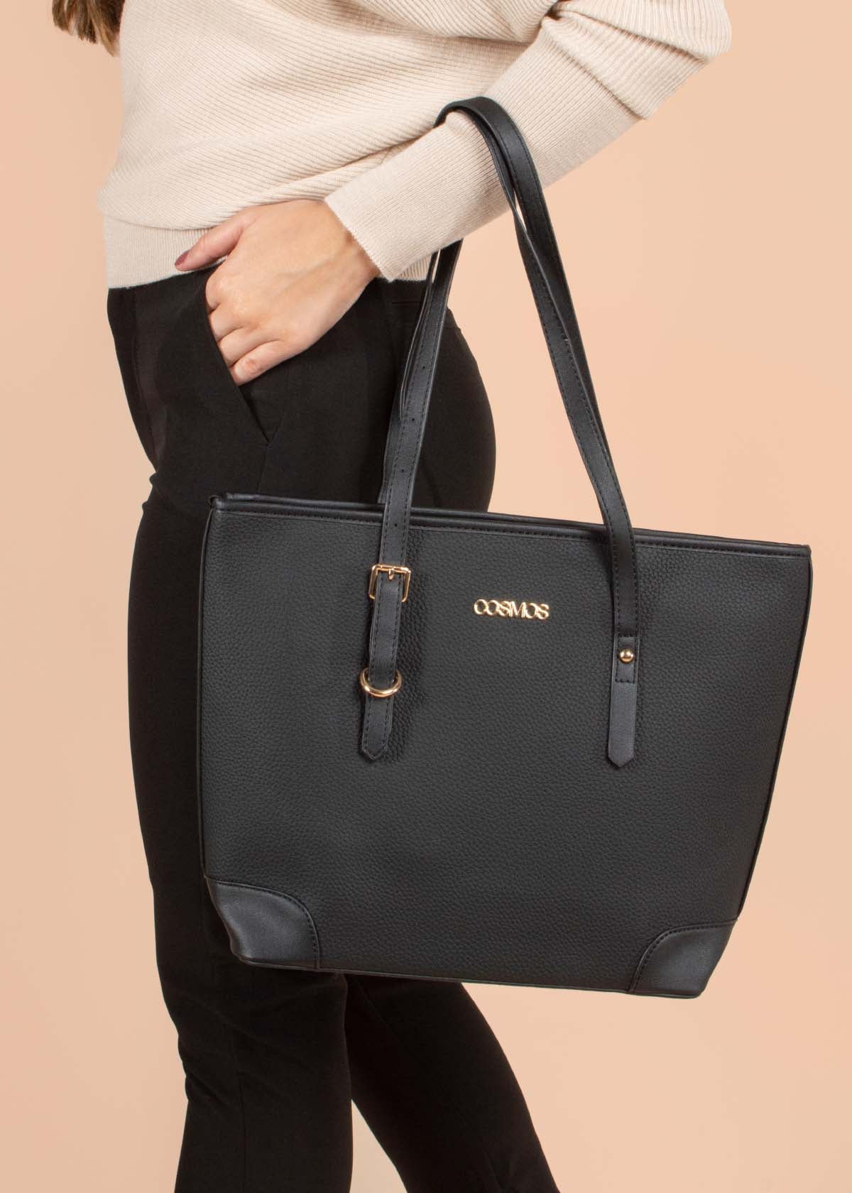 Bolso tipo shopping color negro 105256