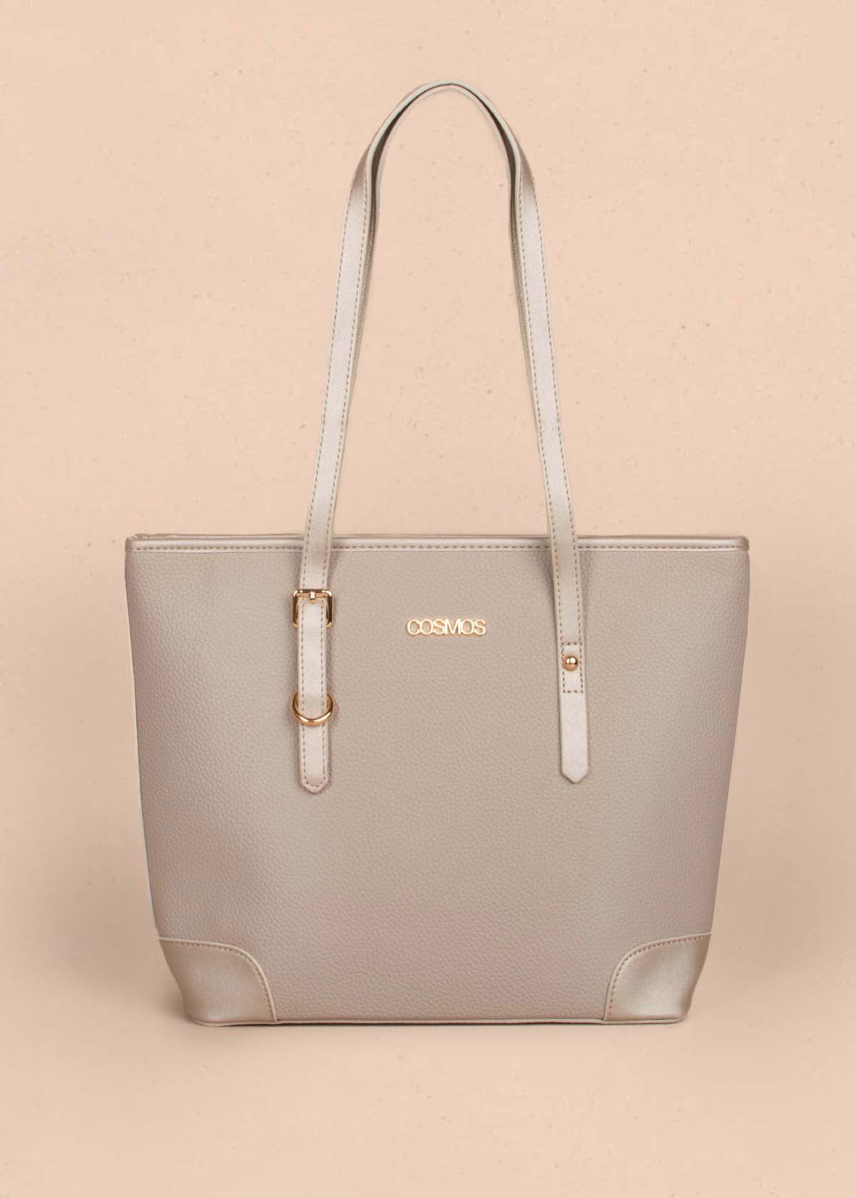 Bolso tipo shopping color gris 105256