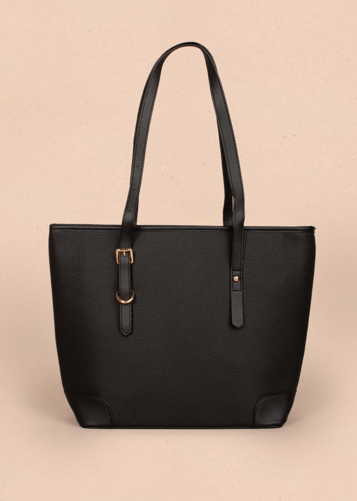 Bolso tipo shopping color negro 105256