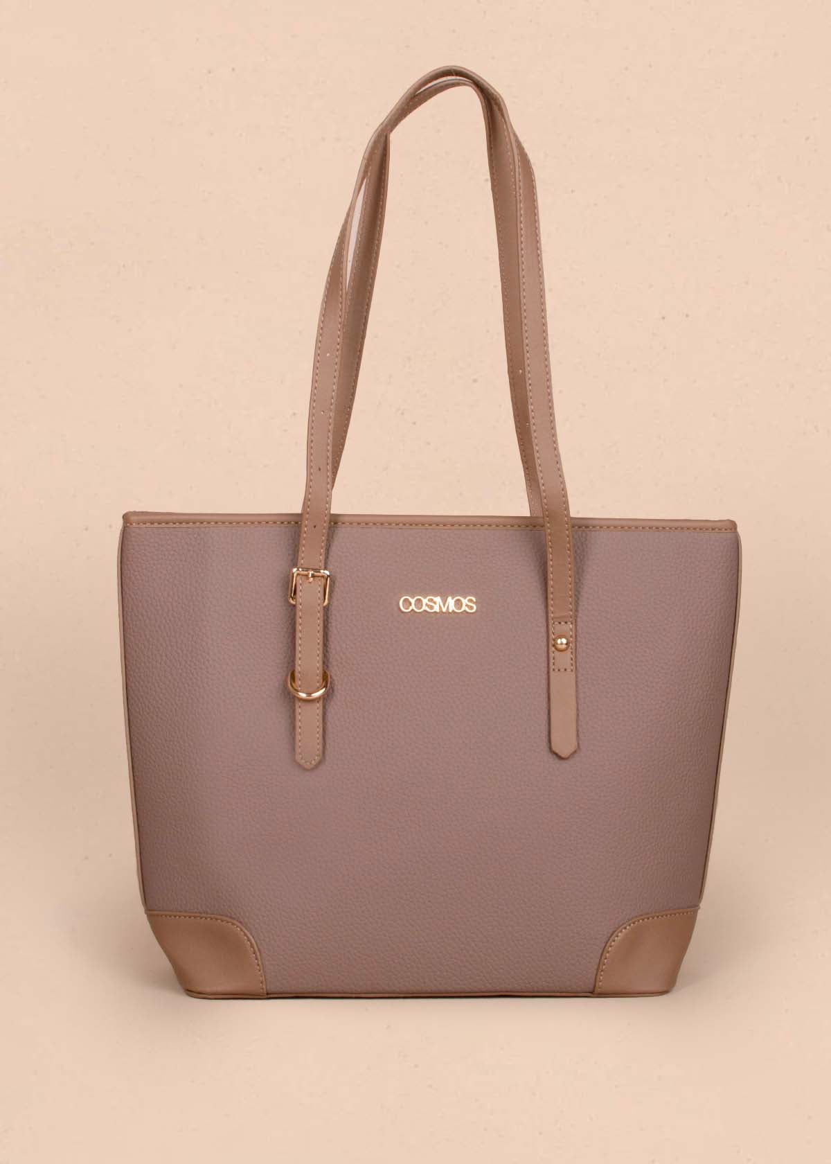 Bolso tipo shopping color taupe 105256