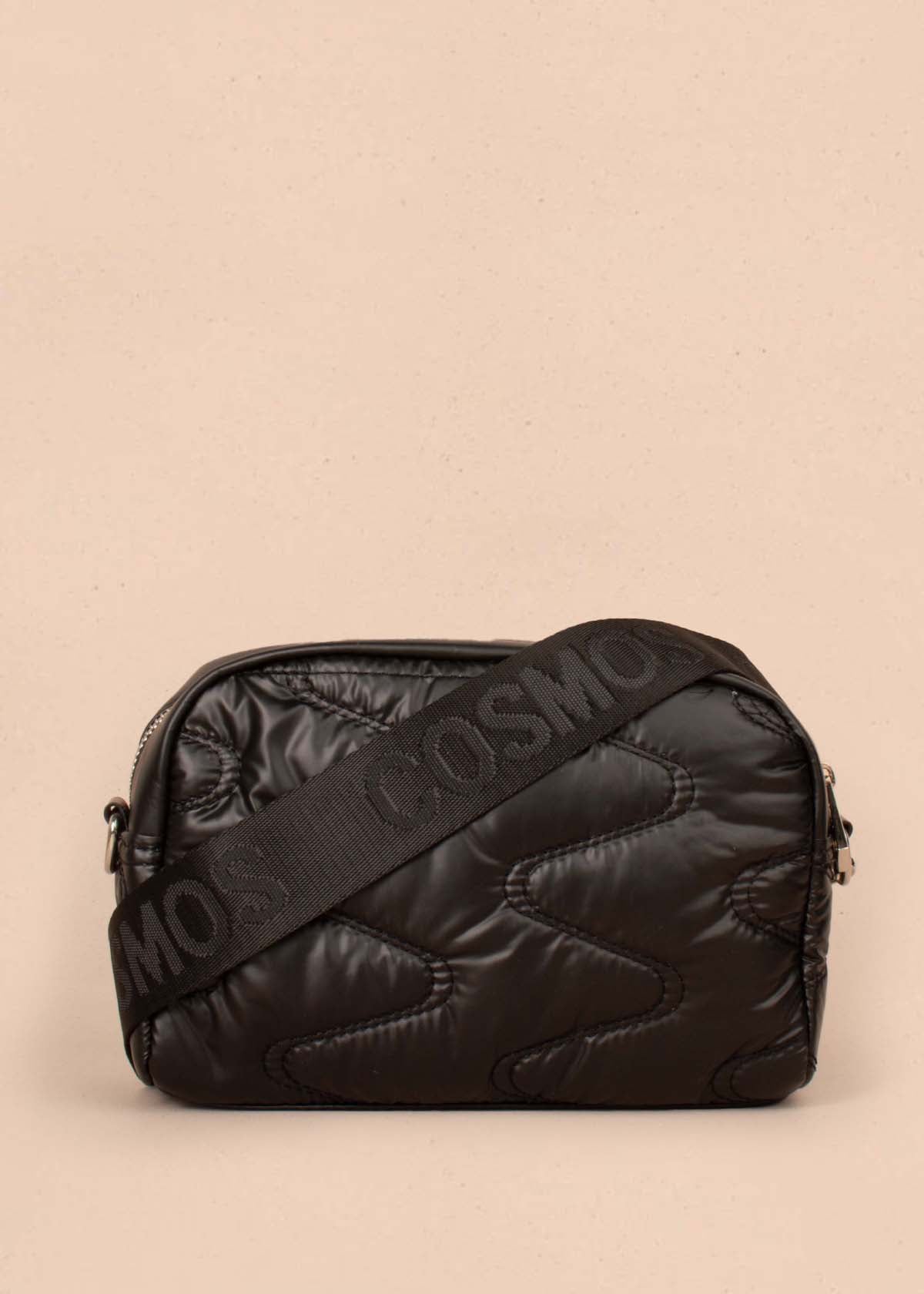 Bolso tipo bandolera color negro con efecto acolchado 105266