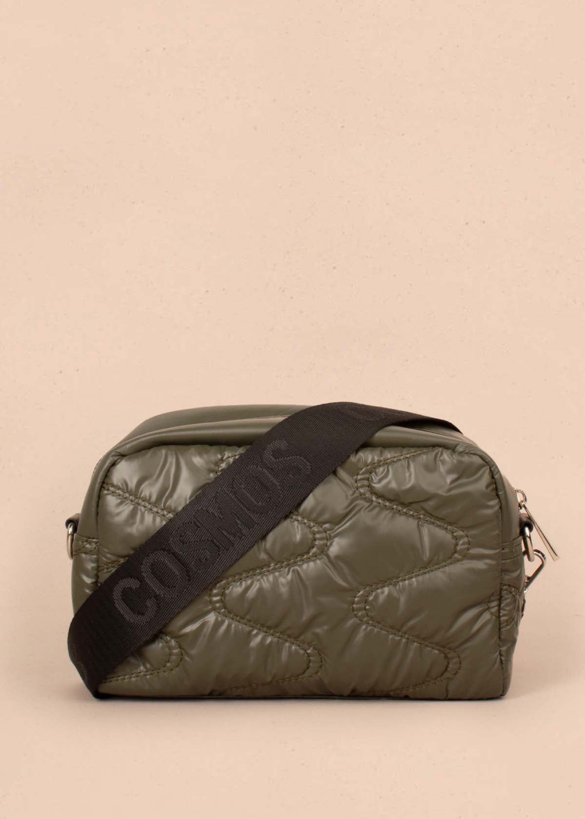 Bolso tipo bandolera color verde con efecto acolchado 105266