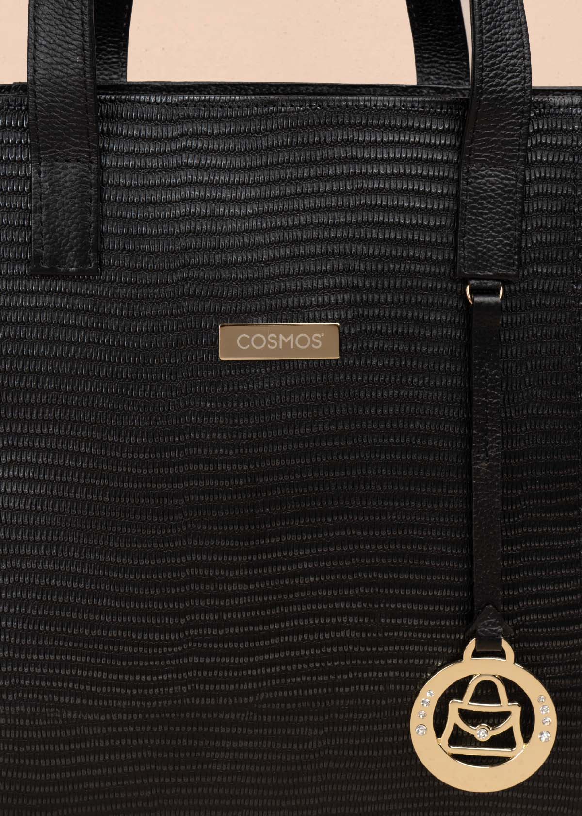 BOLSO SHOPPING EN CUERO NEGRO 105309