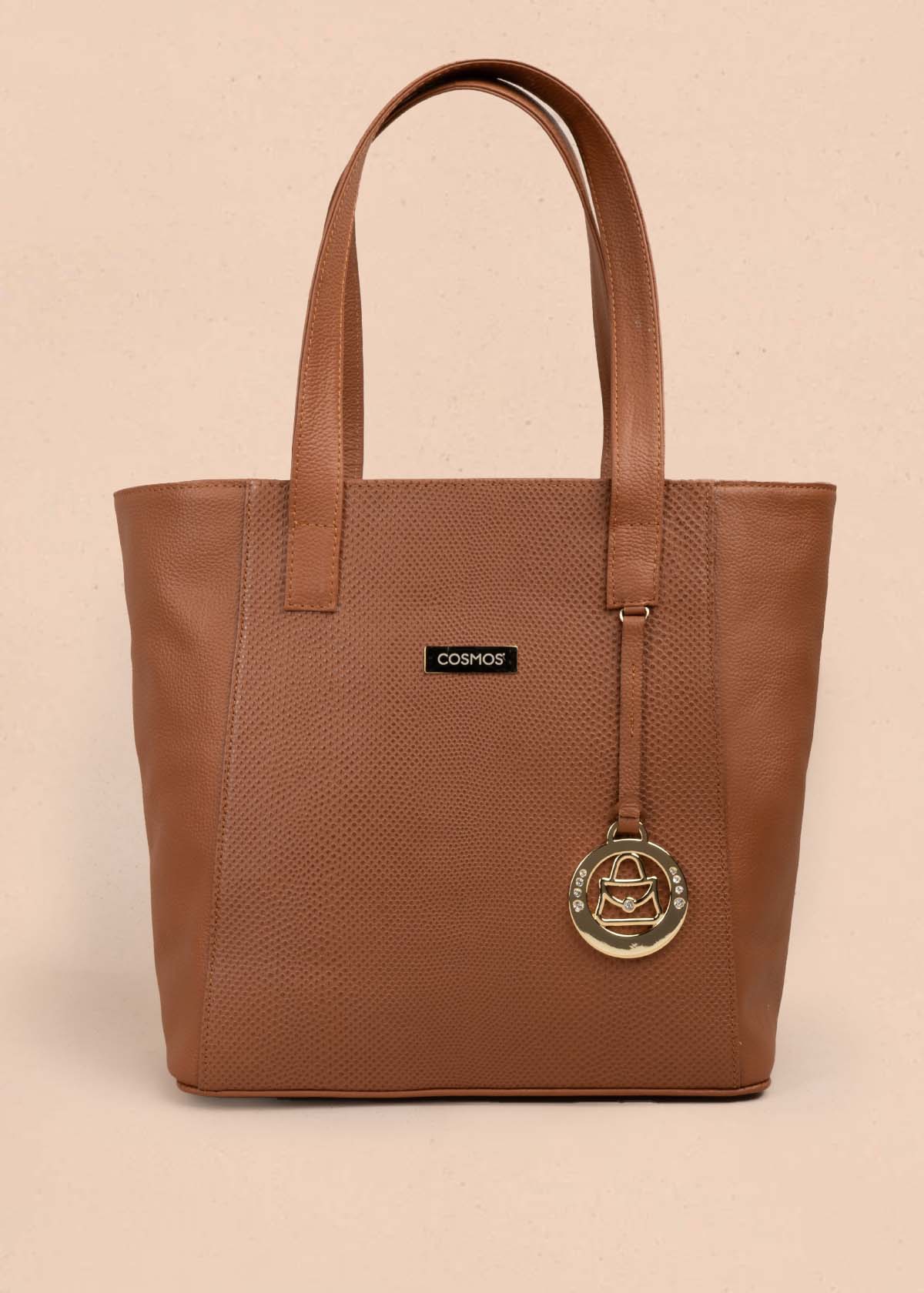 BOLSO SHOPPING EN CUERO TABACO 105309