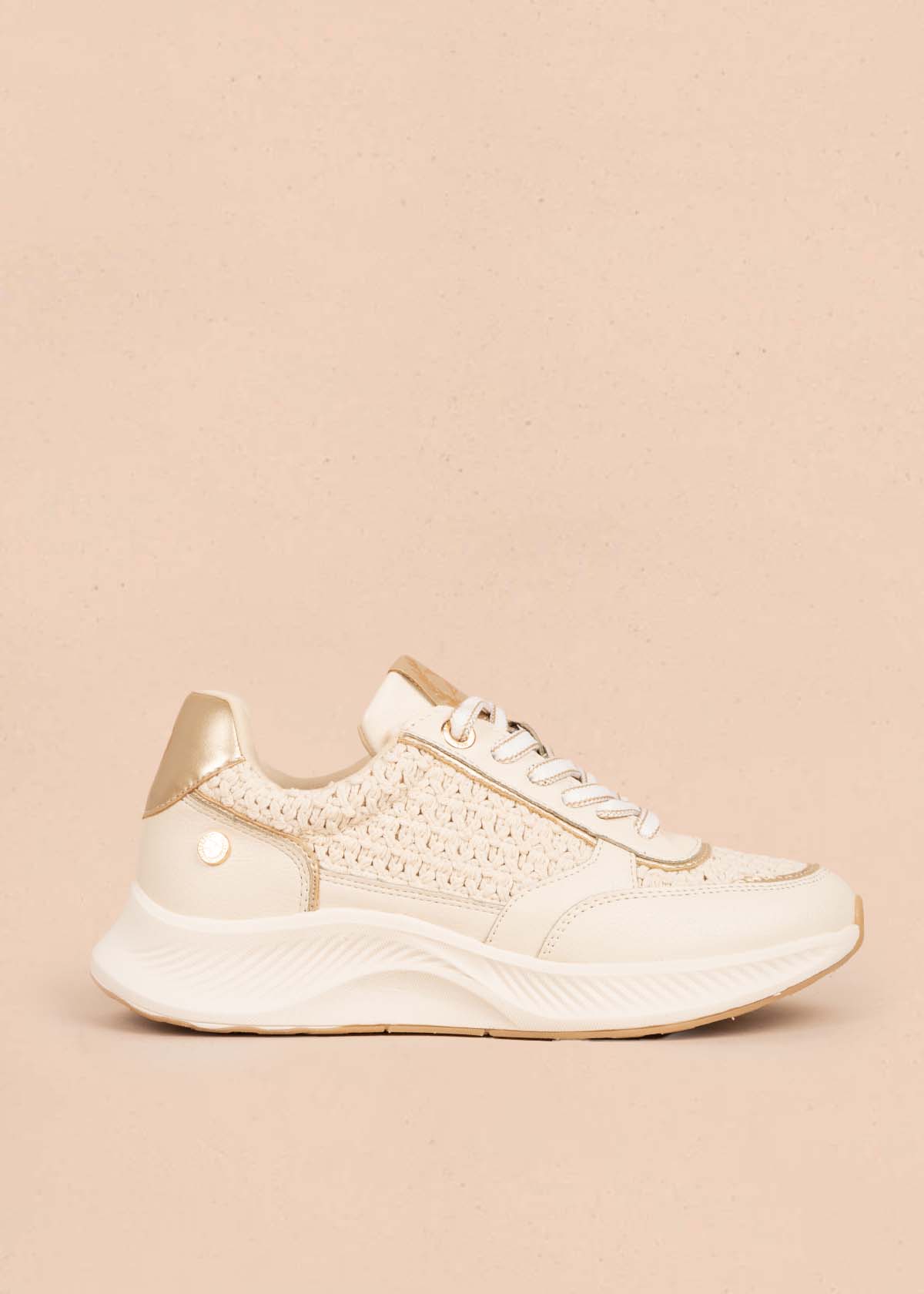 Tenis casuales color beige 105356