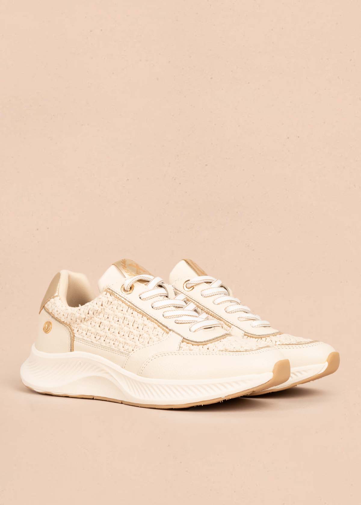 Tenis casuales color beige 105356