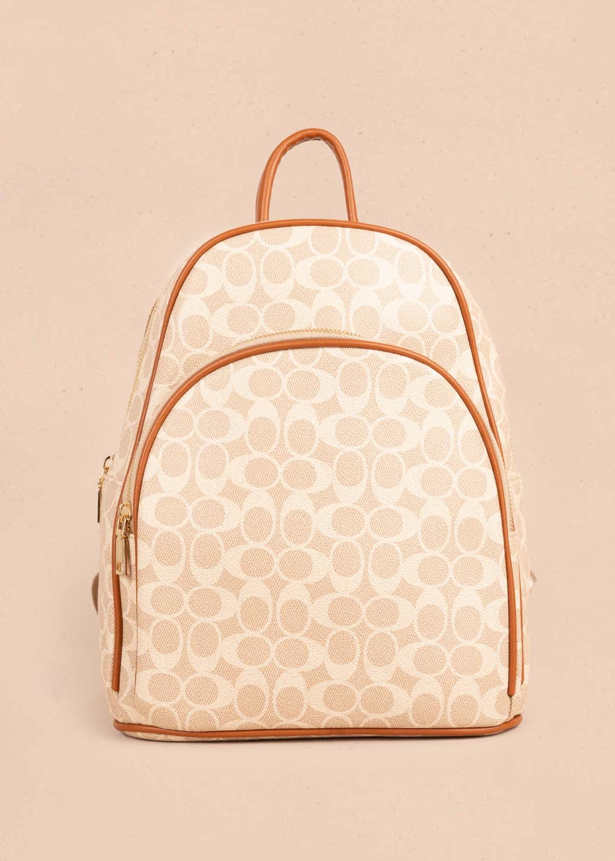 Morral color beige con estampado 105365
