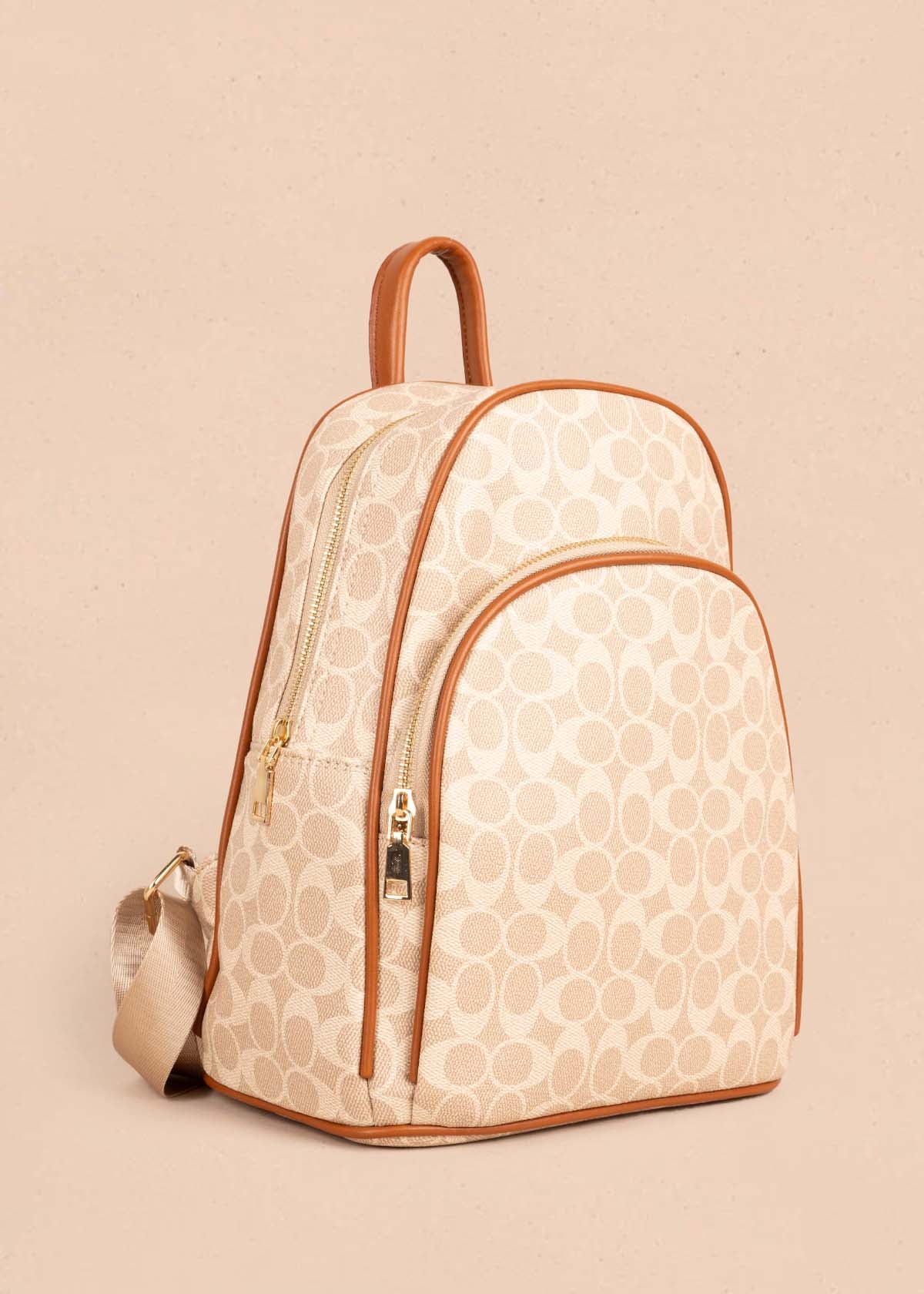 Morral color beige con estampado 105365