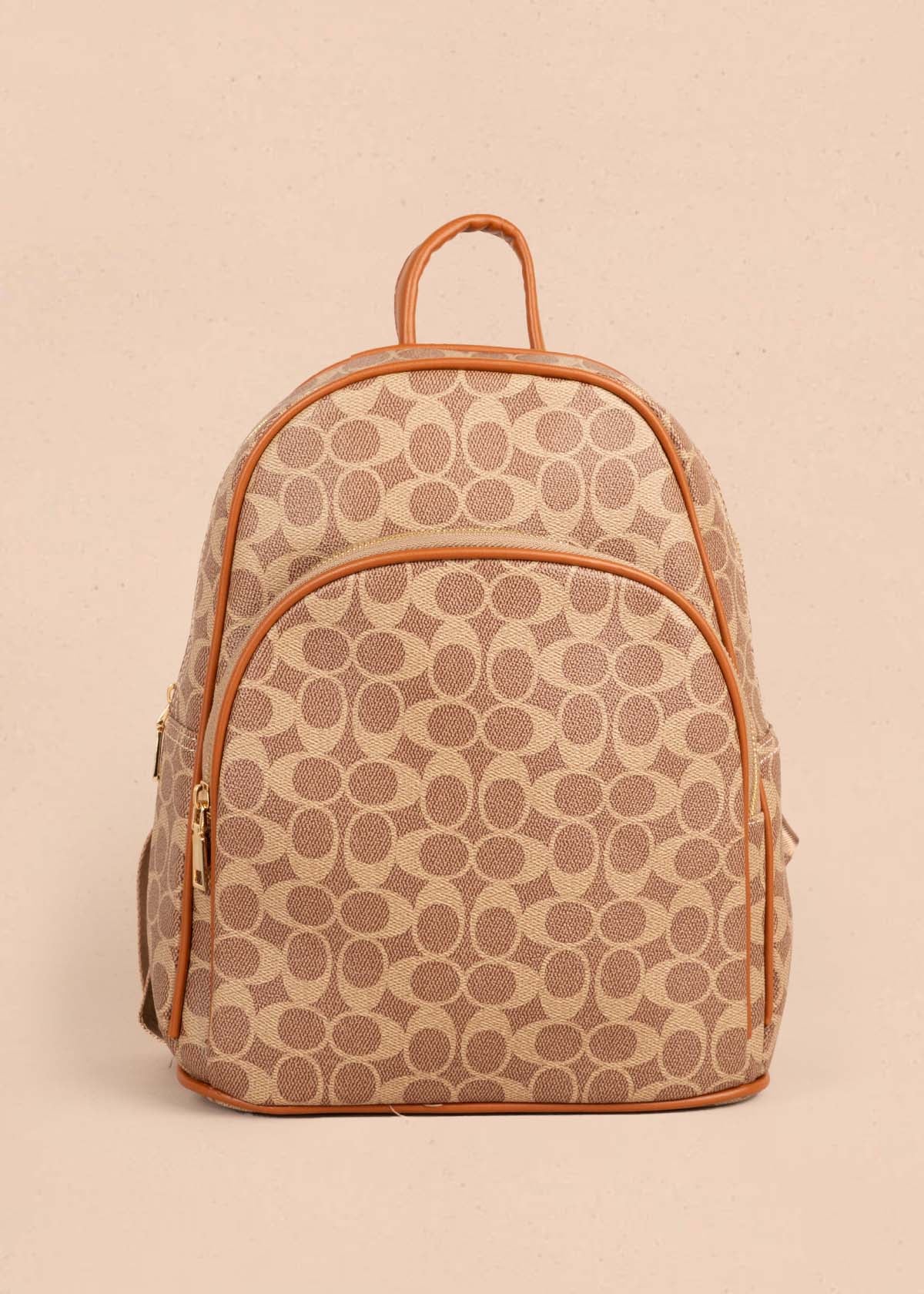 Morral color café con estampado 105365