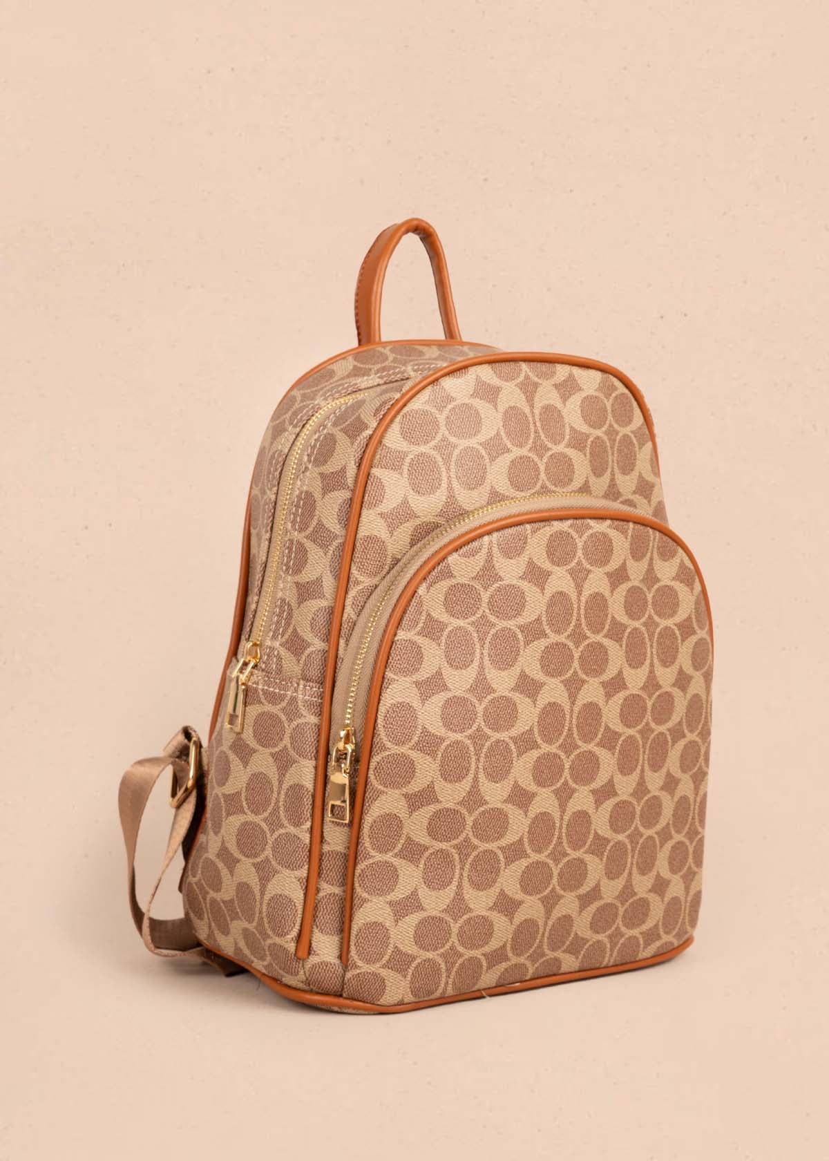 Morral color café con estampado 105365