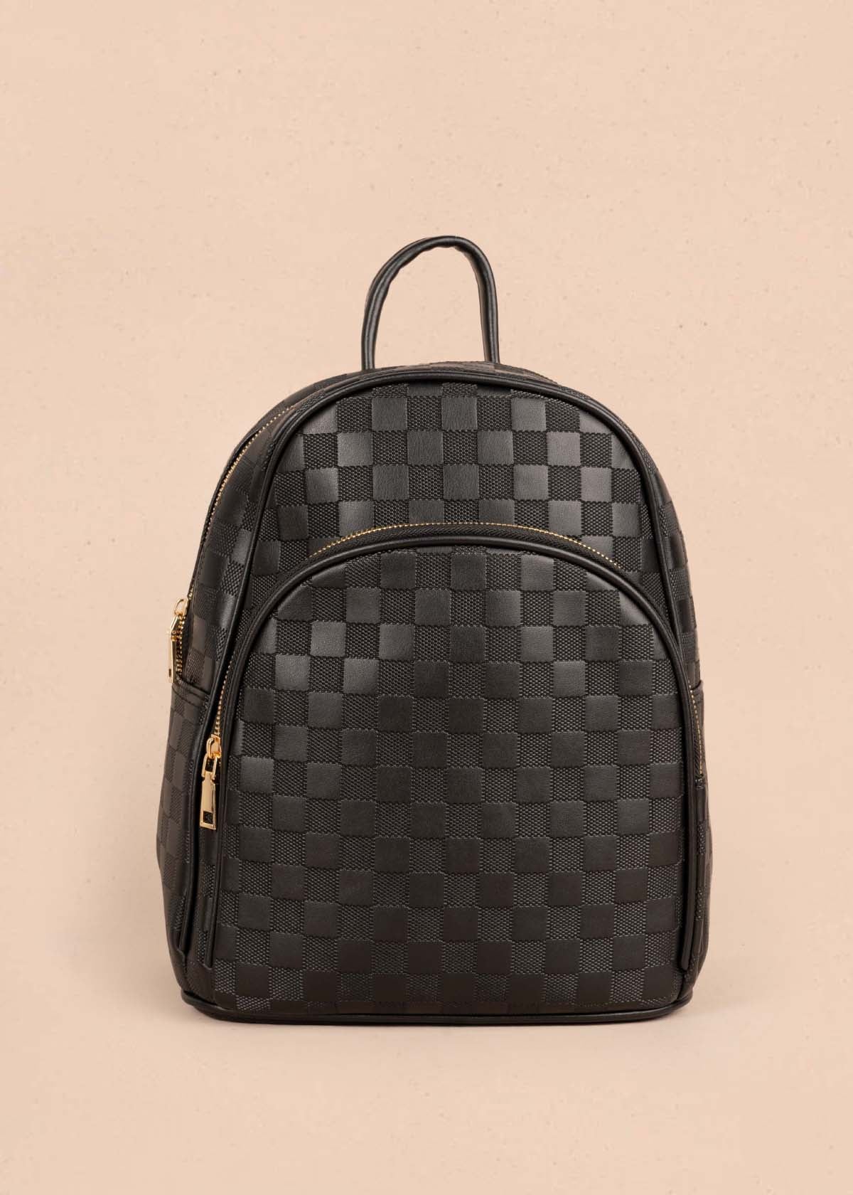 Morral color negro con cuadros 105365