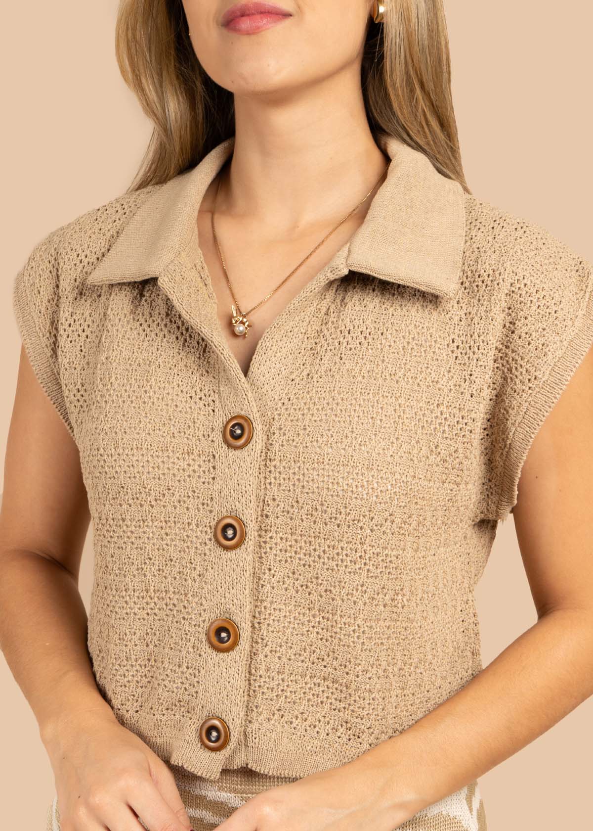 Blusa tejida color tabaco 105451