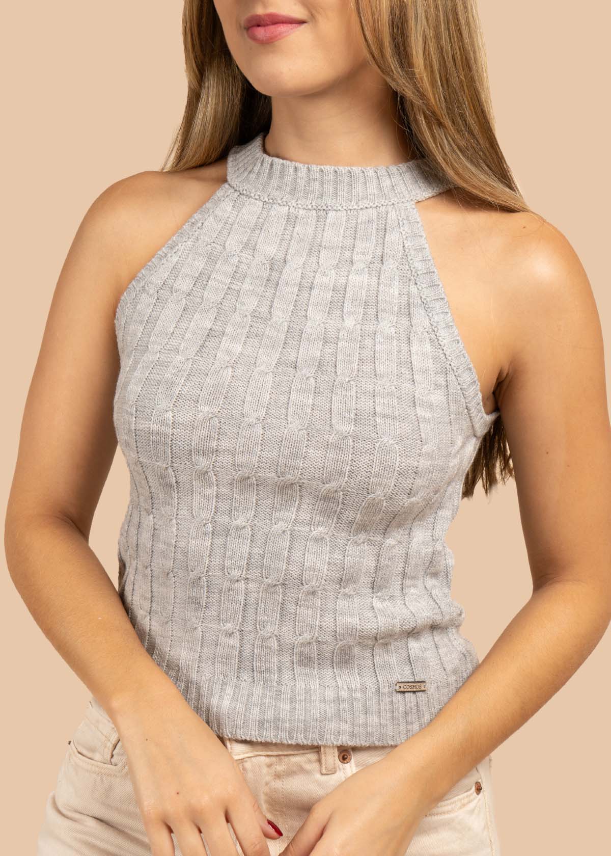 Blusa tejida color gris 105456