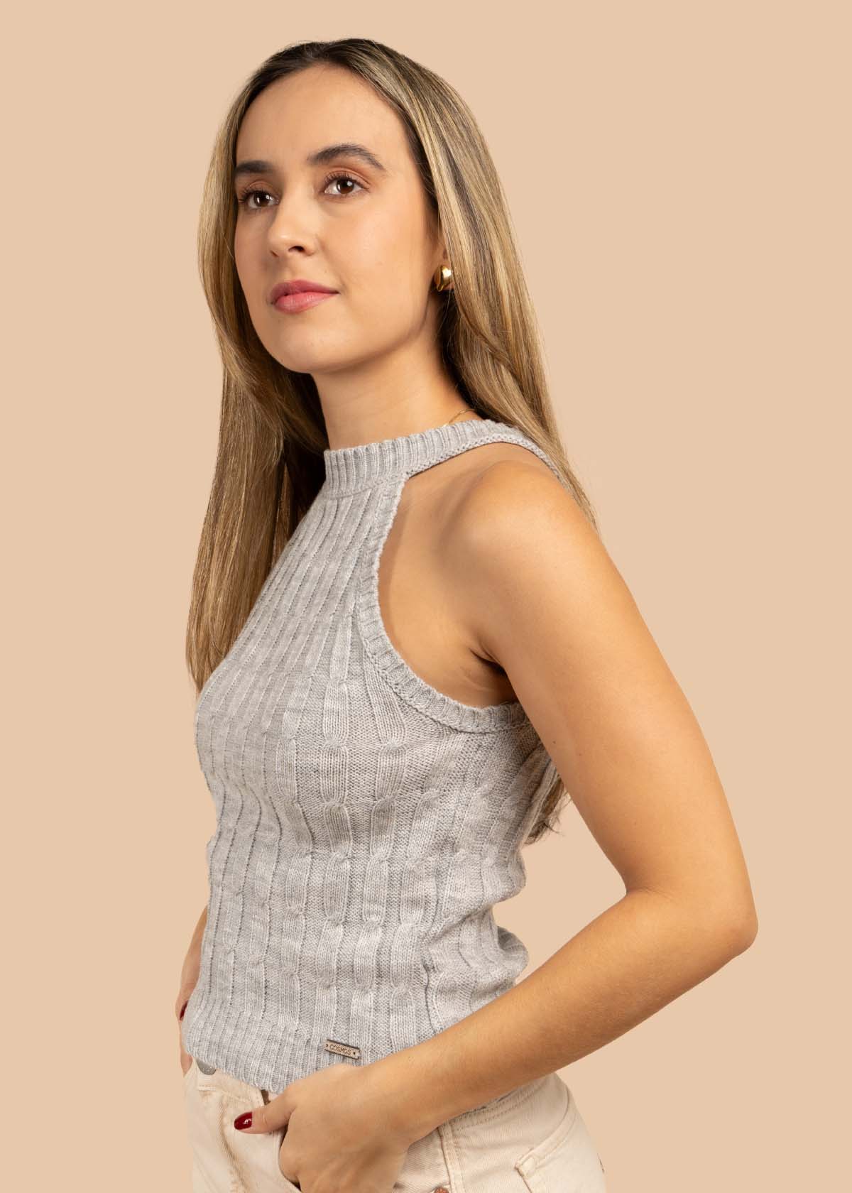 Blusa tejida color gris 105456