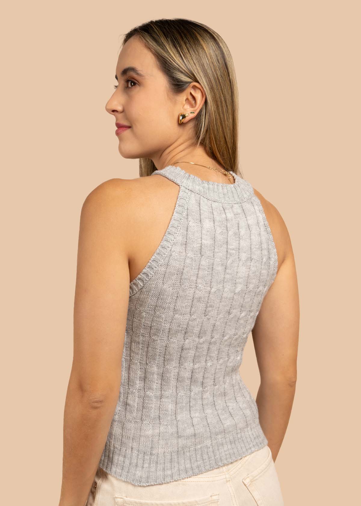 Blusa tejida color gris 105456