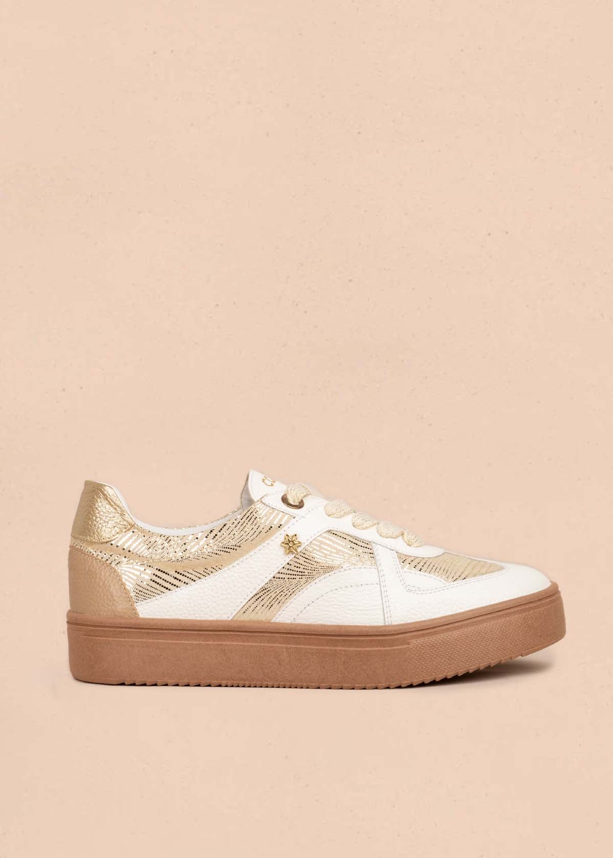 TENIS CASUALES EN CUERO COLOR BLANCO 105488