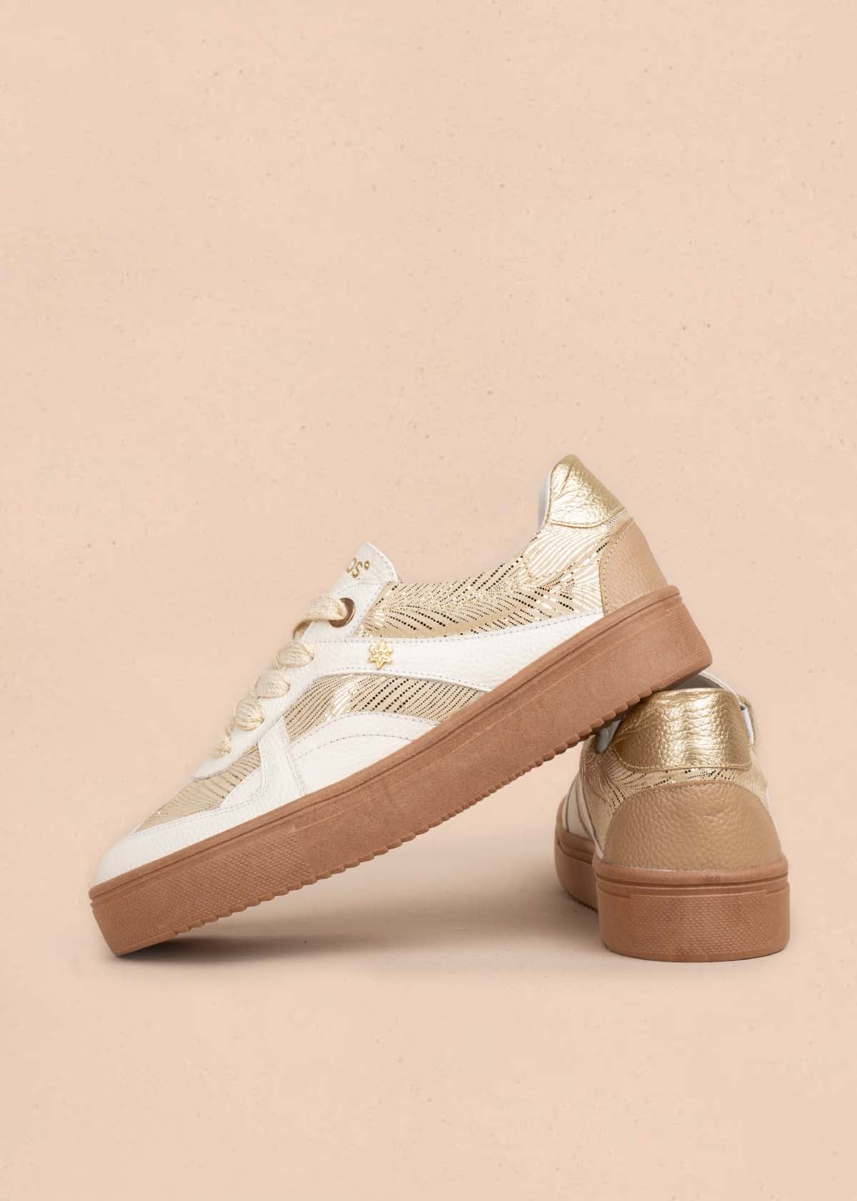 TENIS CASUALES EN CUERO COLOR BLANCO 105488
