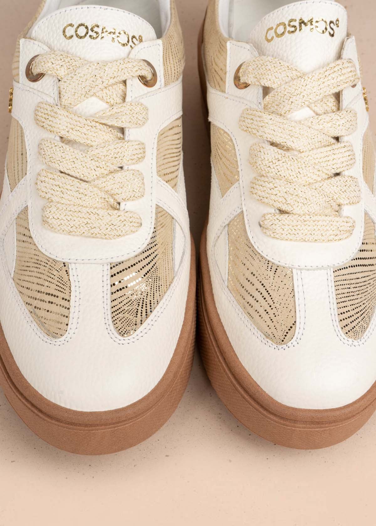 TENIS CASUALES EN CUERO COLOR BLANCO 105488