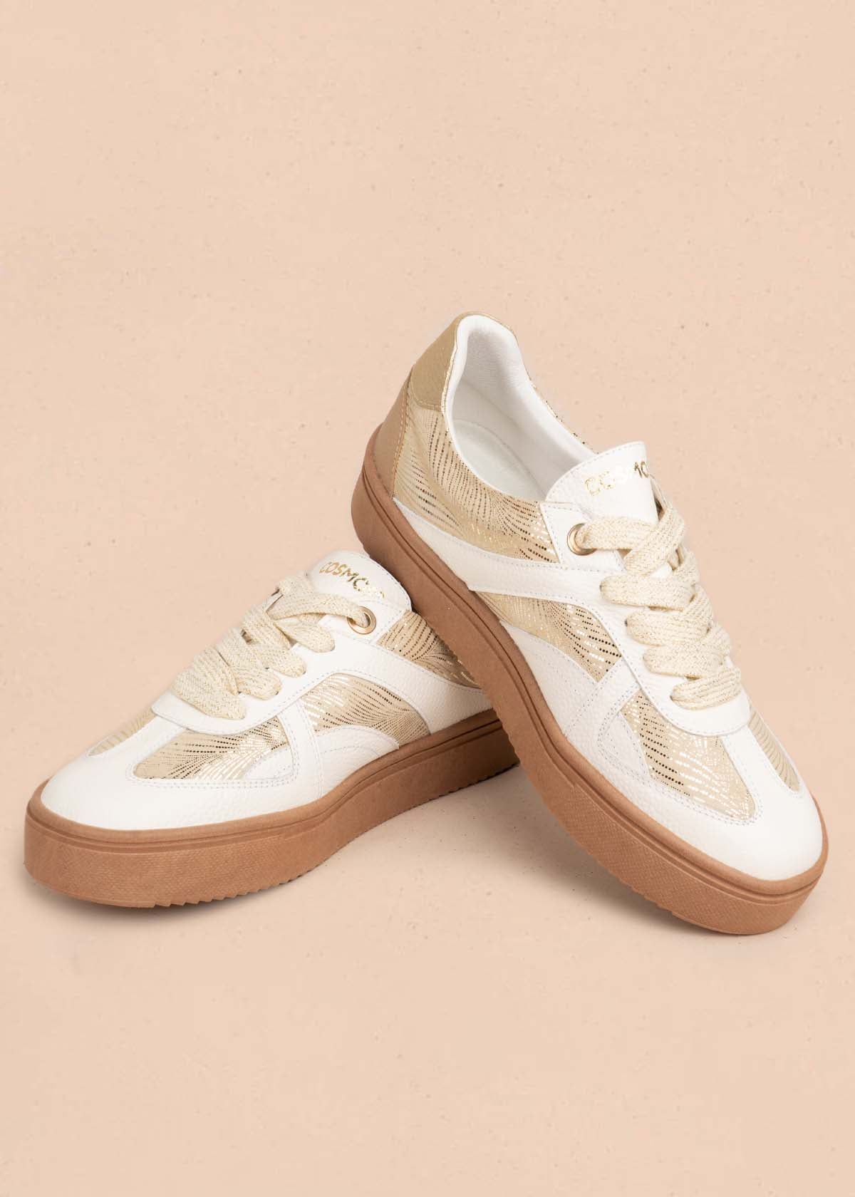 TENIS CASUALES EN CUERO COLOR BLANCO 105488