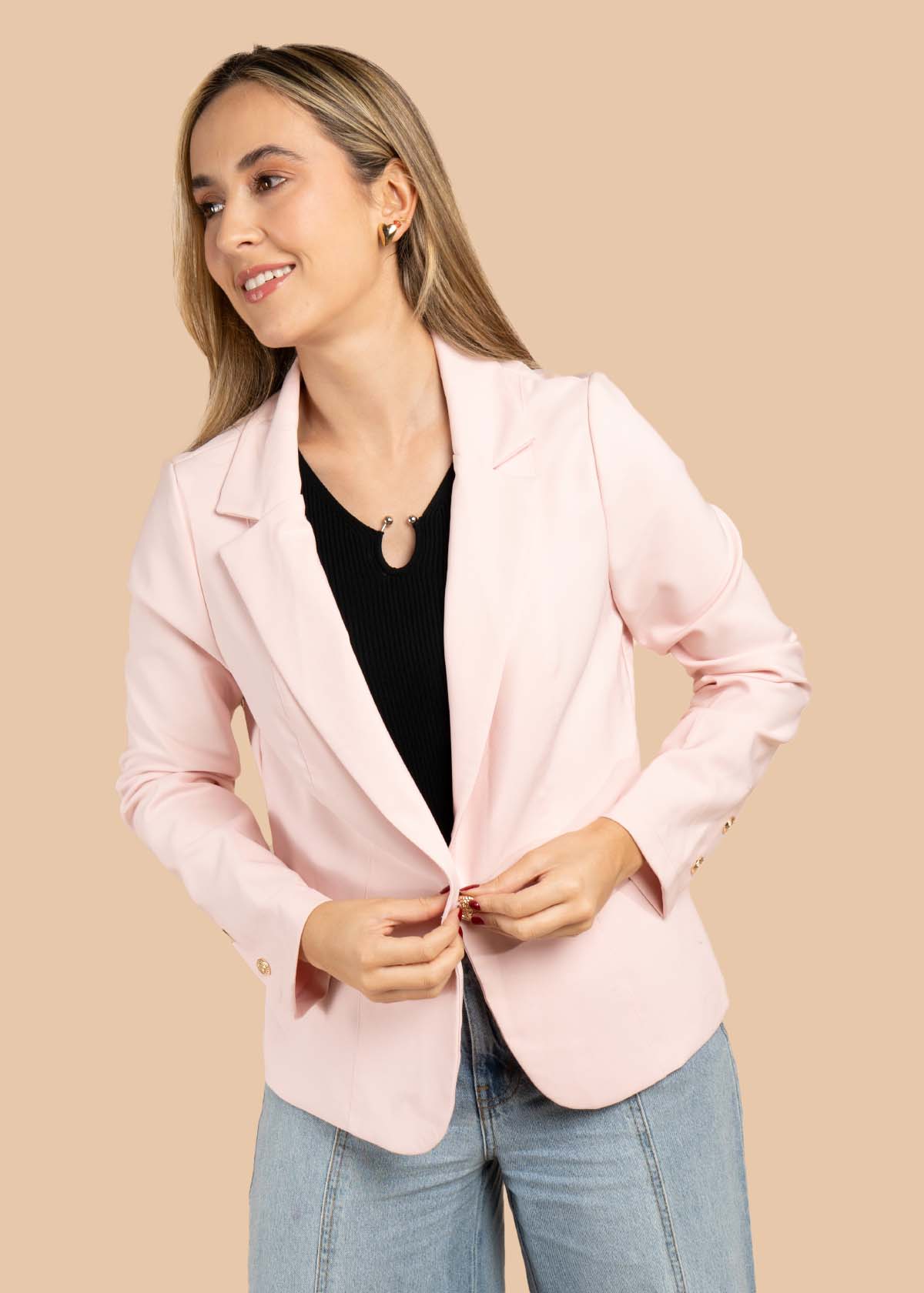 Blazer clásico color rosado 105500