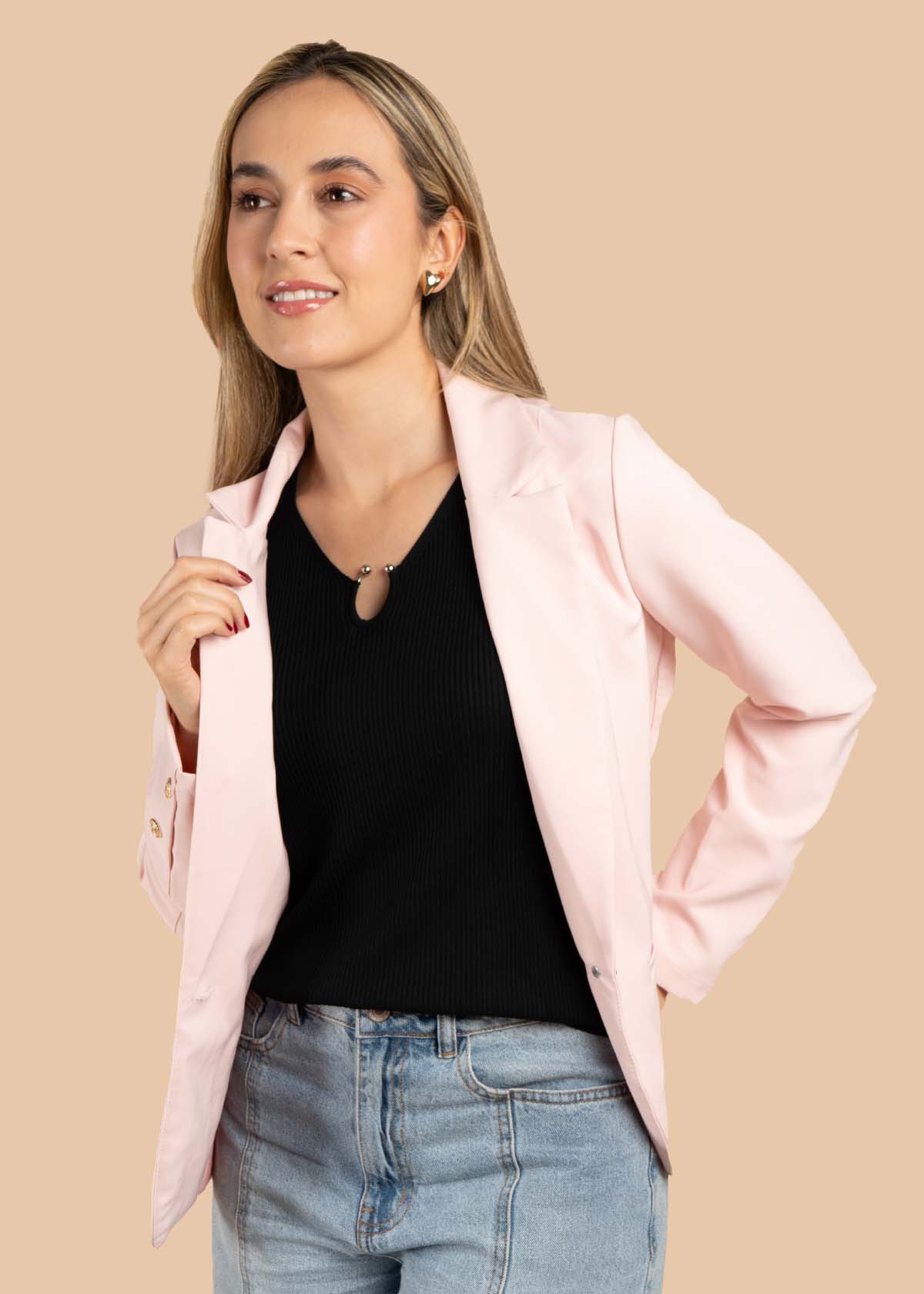 Blazer clásico color rosado 105500