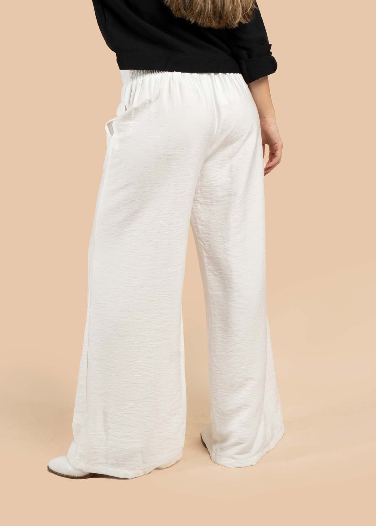 Pantalón color blanco con resorte en cintura 105533