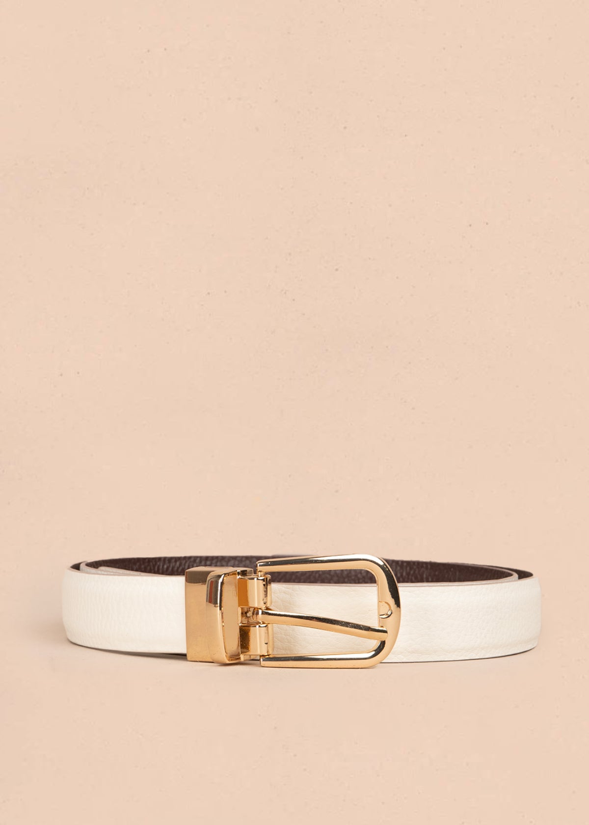 Cinturón en cuero doble faz color chocolate 105561