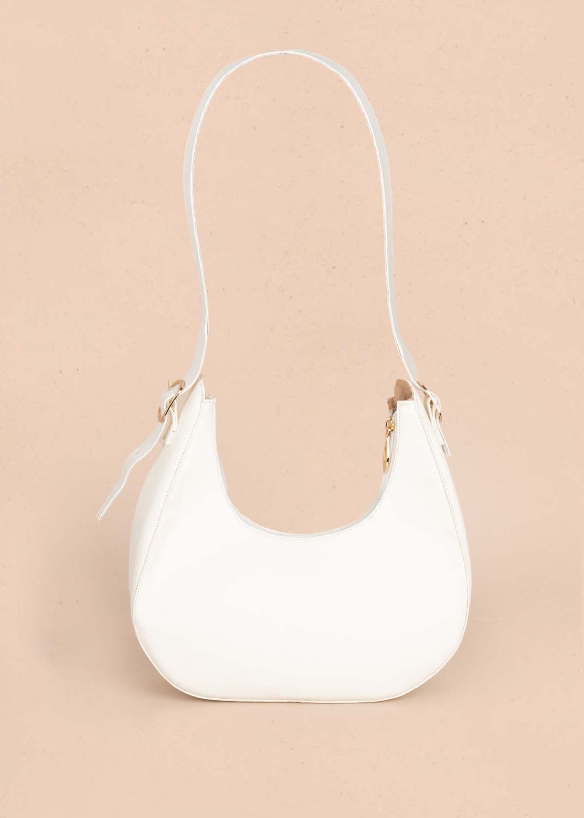 Bolso shopping en cuero color beige con folia 105571
