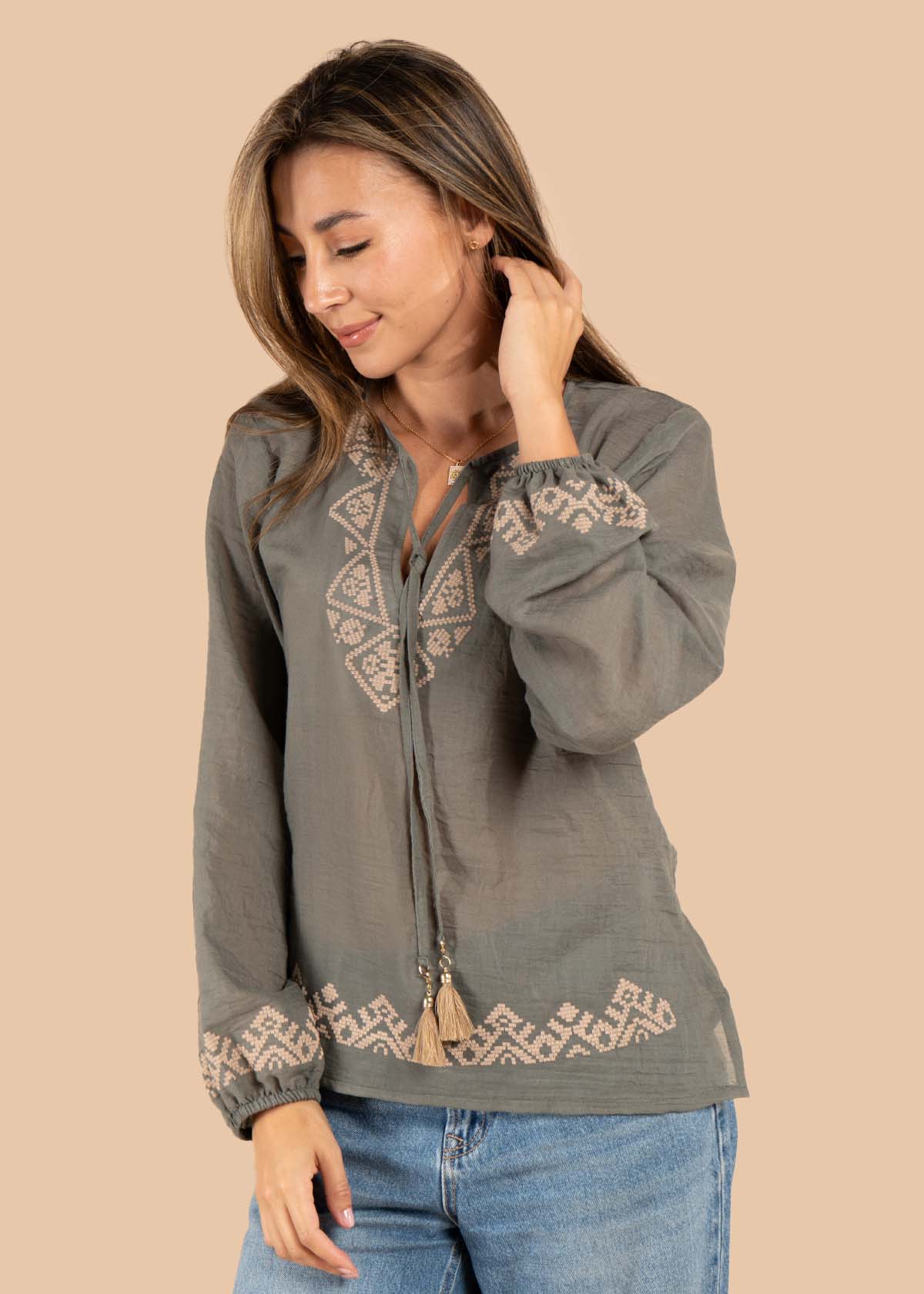 Blusa color verde 105605