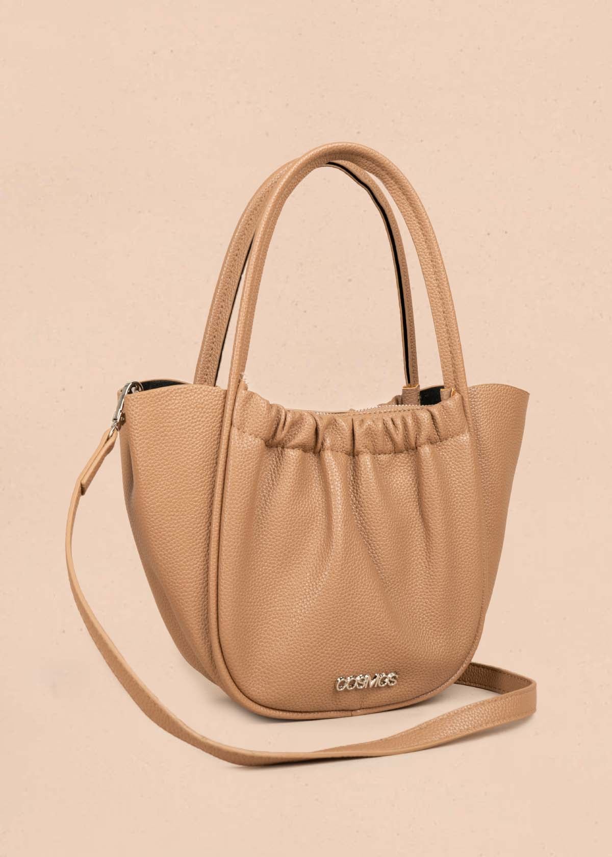 Bolso tipo cartera color caqui con resorte 105702