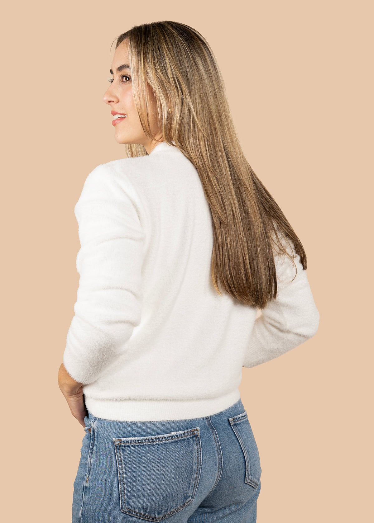 Buzo tejido color marfil 105741