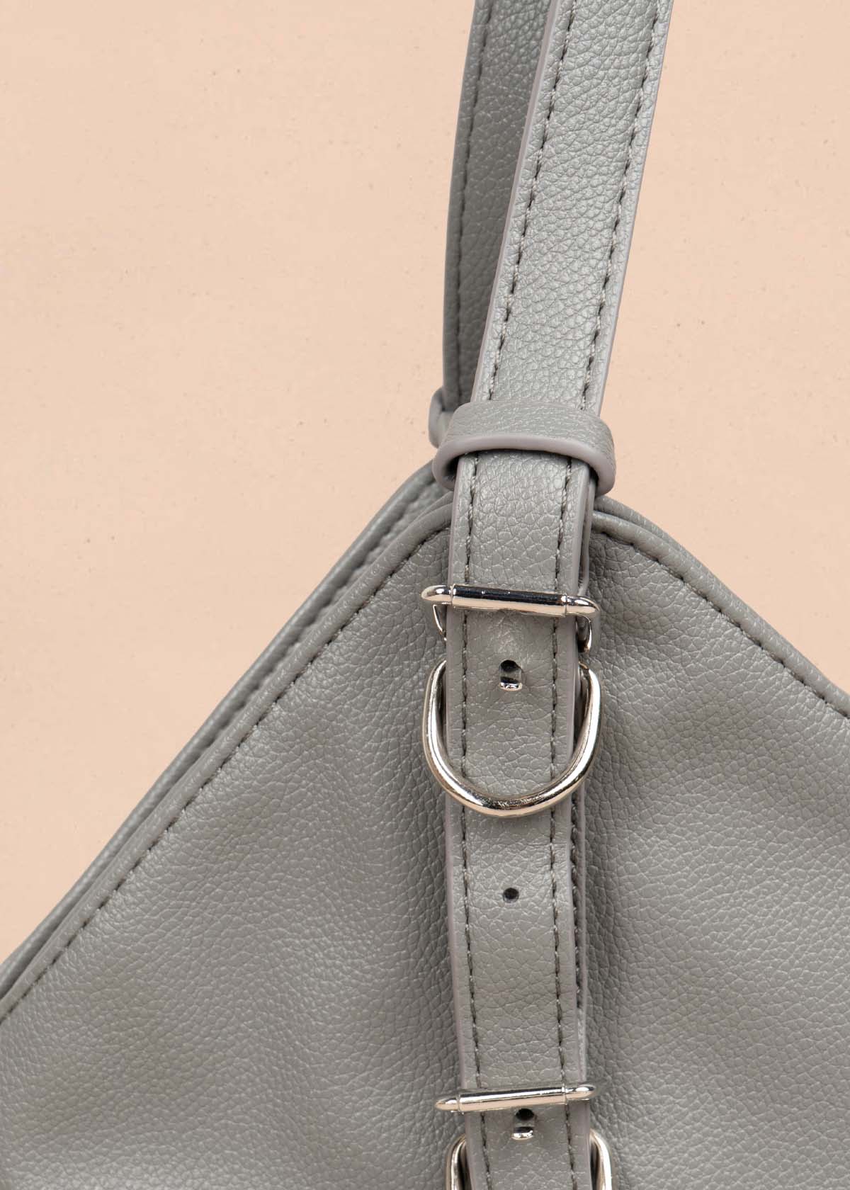 Bolso tipo shopping color gris 105757