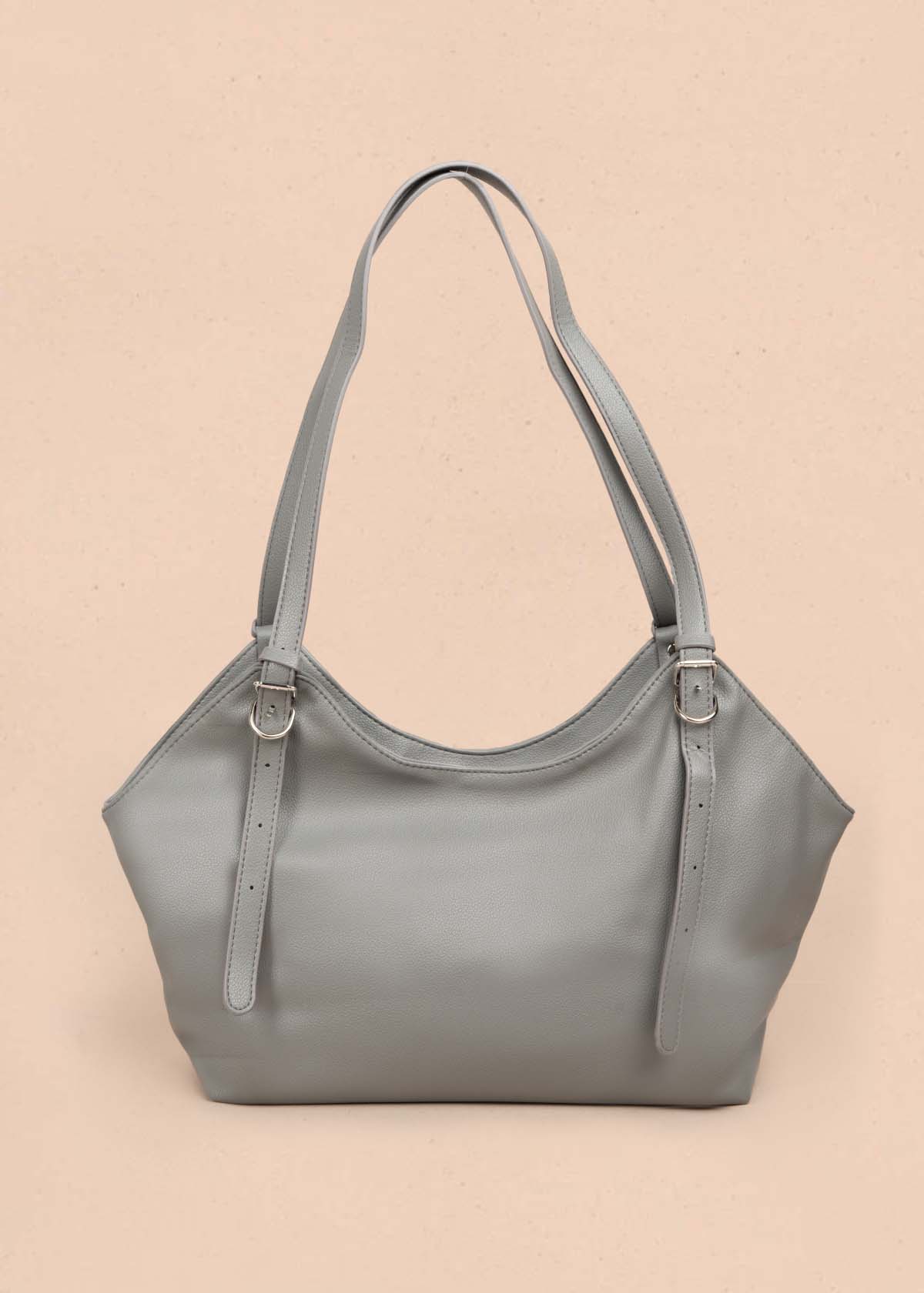 Bolso tipo shopping color gris 105757