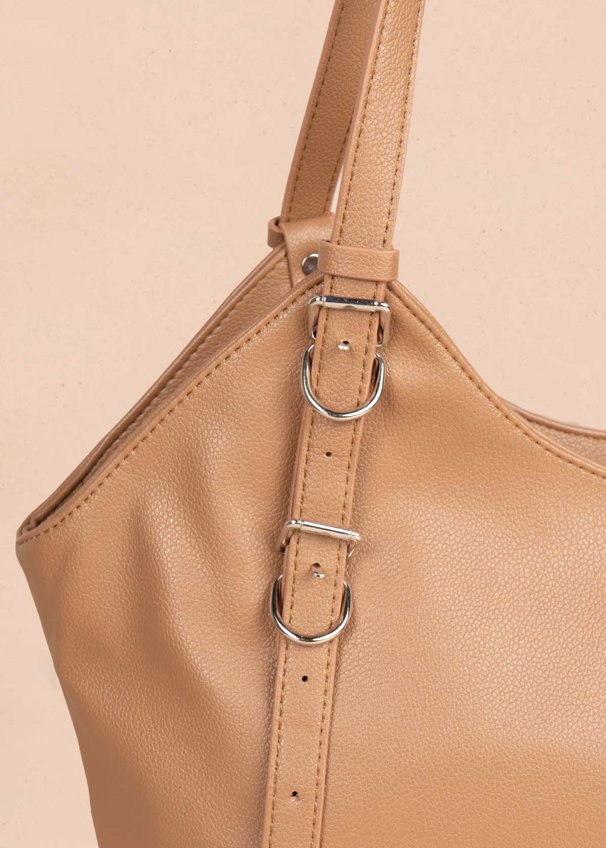 Bolso tipo shopping color nude 105757