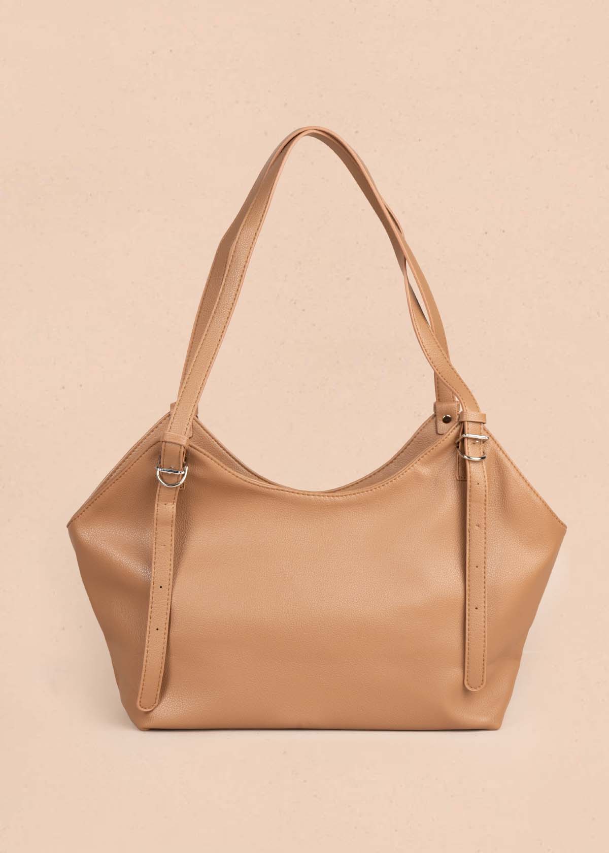 Bolso tipo shopping color nude 105757