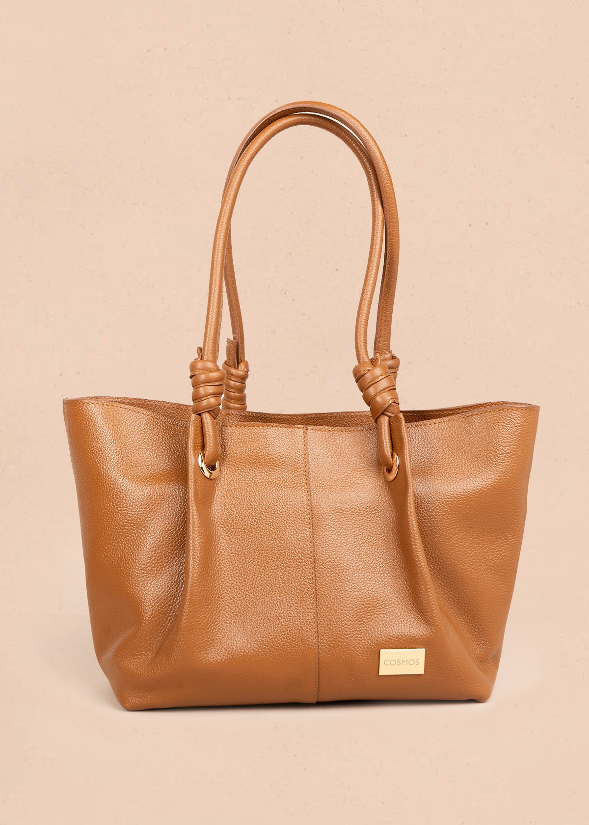 Bolso tipo cartera en cuero color miel 105782