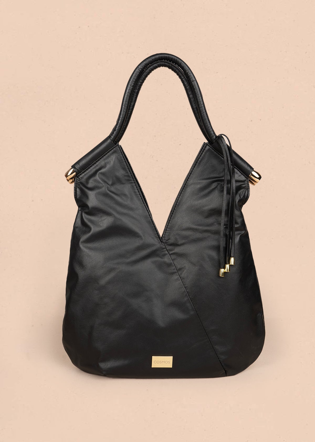 Bolso en cuero color negro tipo shopping 105786