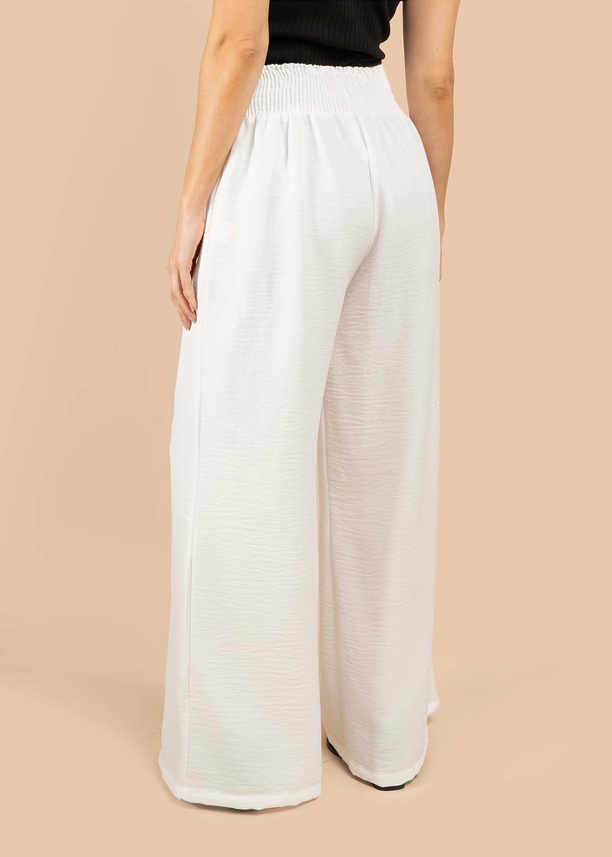 Pantalón bota ancha color blanco 105794