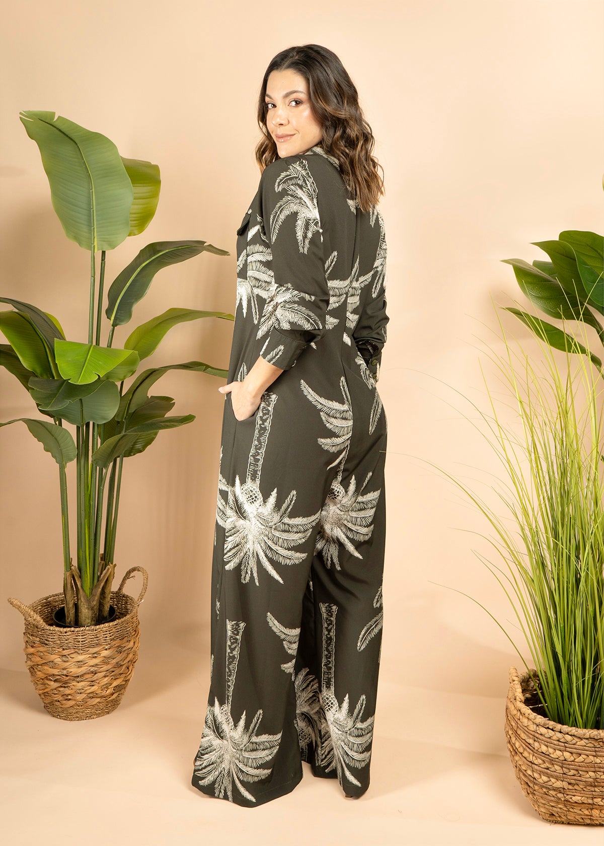 Enterizo color verde con estampado 105799