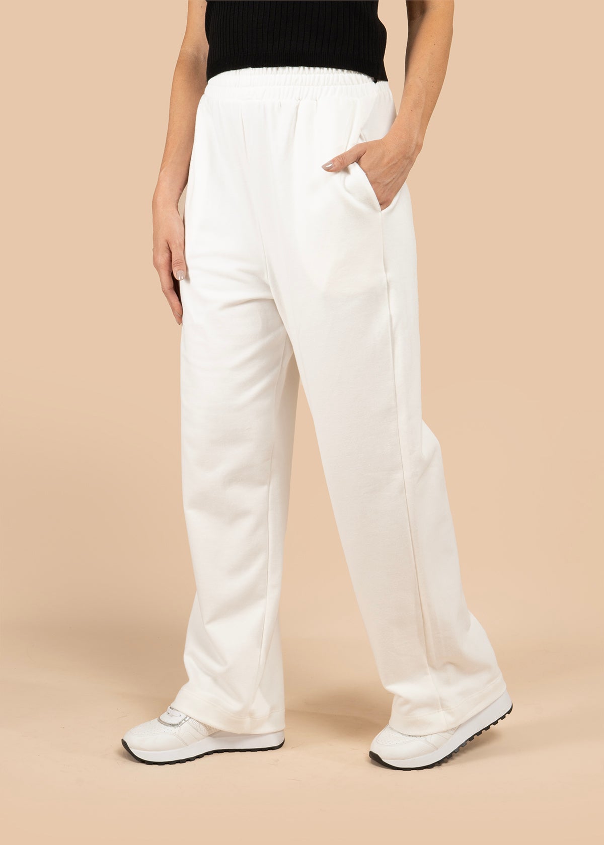 Pantalón color beige con pretina elástica 105849
