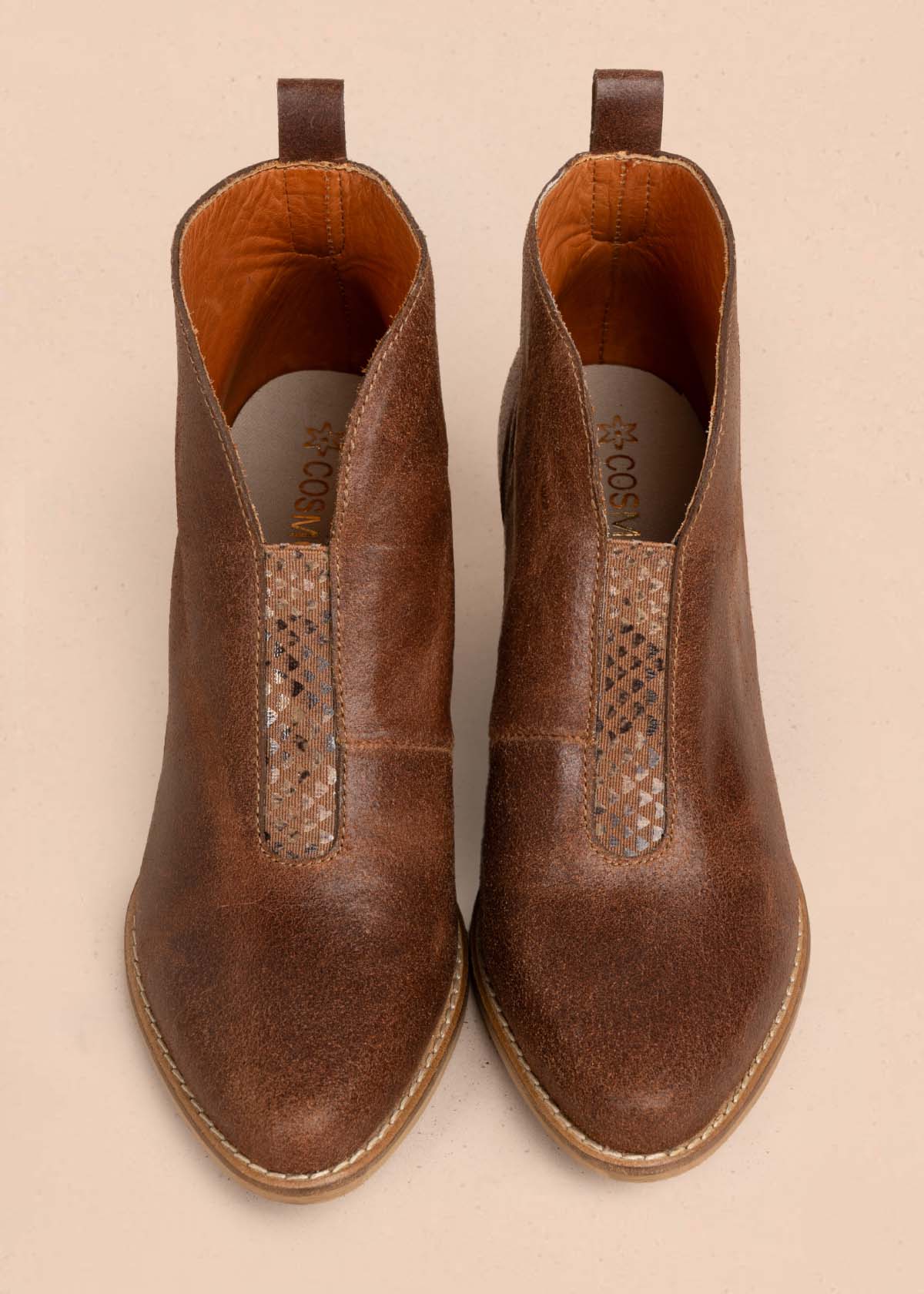 Botines en cuero color café 105873