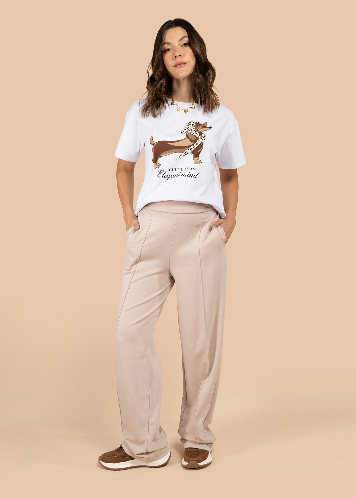 Camiseta color blanco con estampado 105881