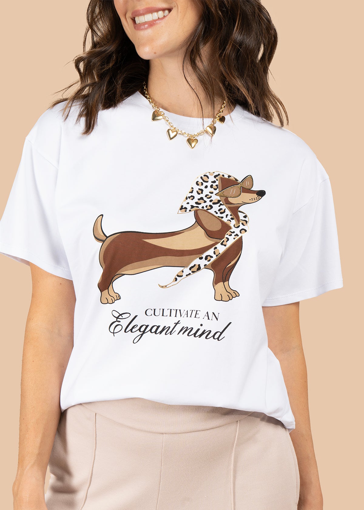 Camiseta color blanco con estampado 105881