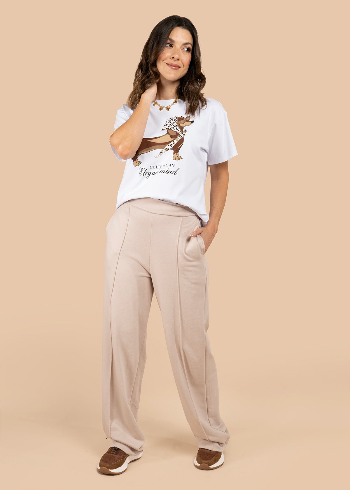 Camiseta color blanco con estampado 105881