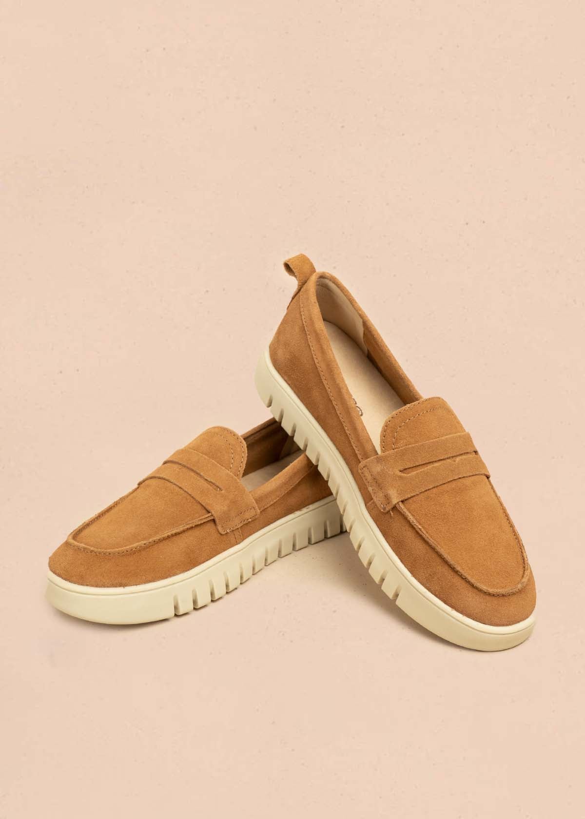 Mocasines en cuero color miel 105983